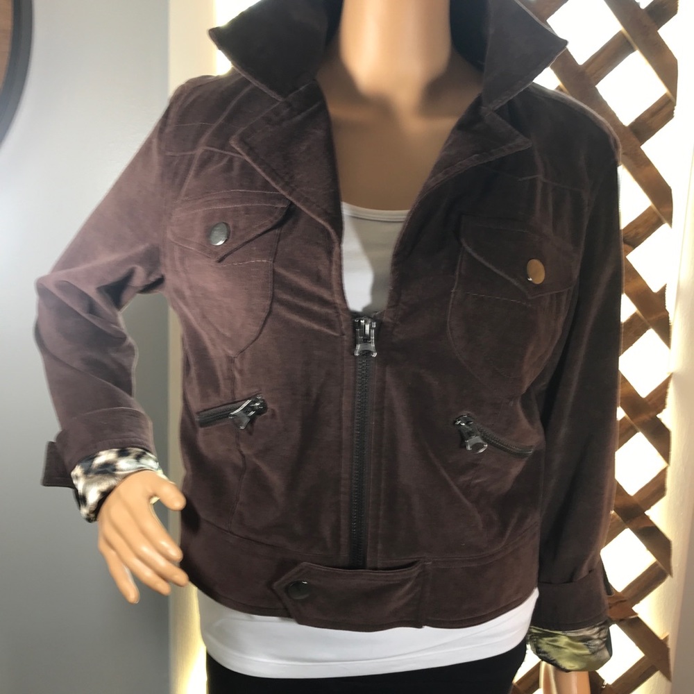 One girl who!! Brown Velvet Jacket